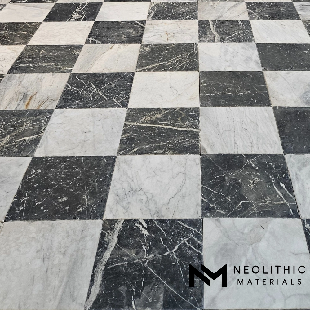 Checkerboard Antiqued Carrara Neo Marquina